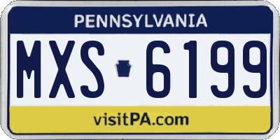 PA license plate MXS6199