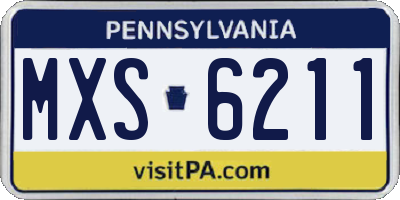 PA license plate MXS6211