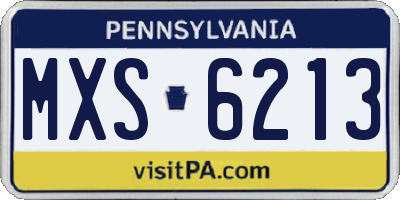 PA license plate MXS6213