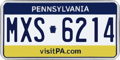 PA license plate MXS6214
