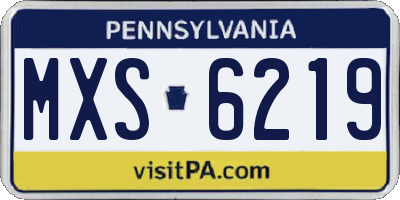 PA license plate MXS6219