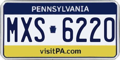PA license plate MXS6220