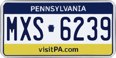 PA license plate MXS6239