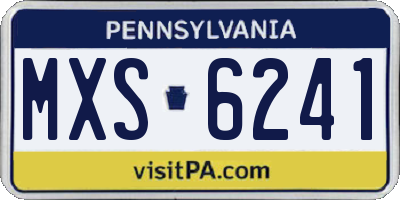 PA license plate MXS6241