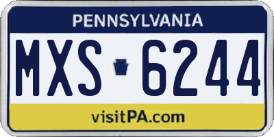 PA license plate MXS6244
