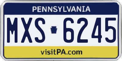 PA license plate MXS6245