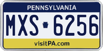 PA license plate MXS6256