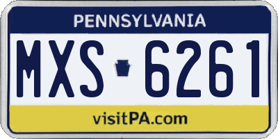 PA license plate MXS6261