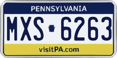 PA license plate MXS6263