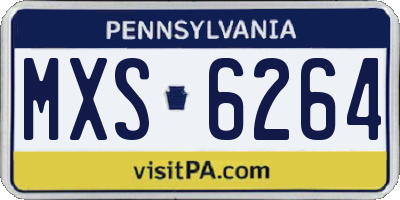 PA license plate MXS6264