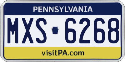 PA license plate MXS6268