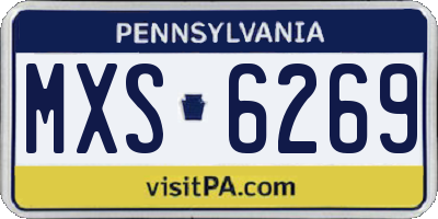 PA license plate MXS6269