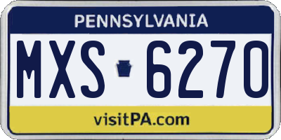PA license plate MXS6270
