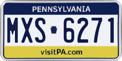 PA license plate MXS6271