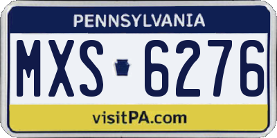 PA license plate MXS6276