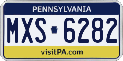 PA license plate MXS6282