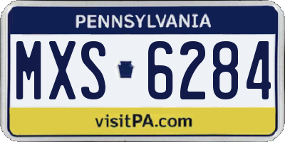 PA license plate MXS6284
