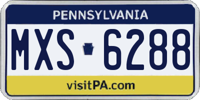 PA license plate MXS6288