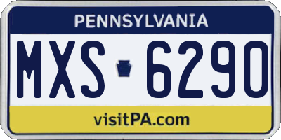 PA license plate MXS6290