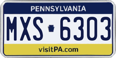 PA license plate MXS6303