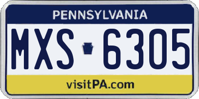 PA license plate MXS6305