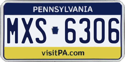 PA license plate MXS6306