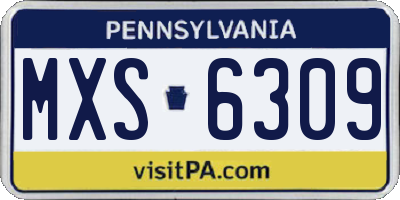 PA license plate MXS6309