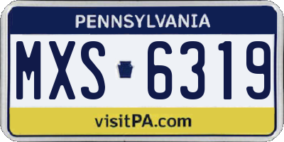 PA license plate MXS6319