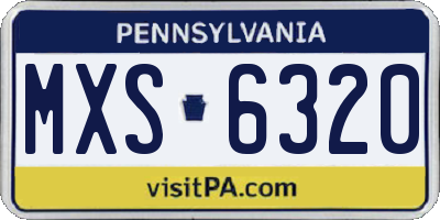 PA license plate MXS6320