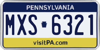PA license plate MXS6321