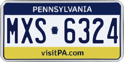 PA license plate MXS6324