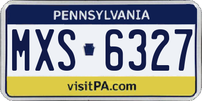 PA license plate MXS6327