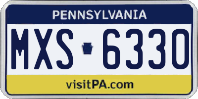 PA license plate MXS6330