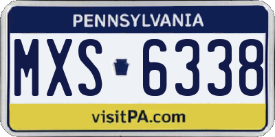 PA license plate MXS6338