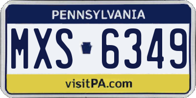 PA license plate MXS6349