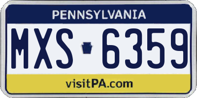 PA license plate MXS6359