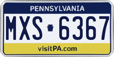 PA license plate MXS6367
