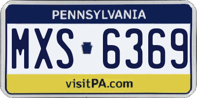 PA license plate MXS6369
