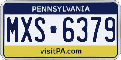 PA license plate MXS6379