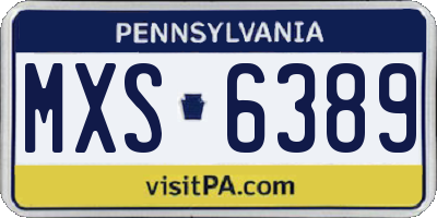 PA license plate MXS6389