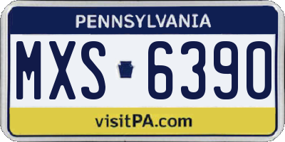 PA license plate MXS6390