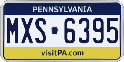 PA license plate MXS6395