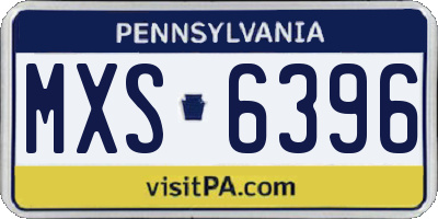 PA license plate MXS6396