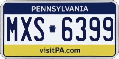 PA license plate MXS6399
