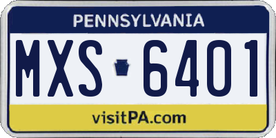 PA license plate MXS6401