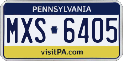 PA license plate MXS6405