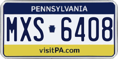 PA license plate MXS6408