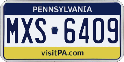 PA license plate MXS6409