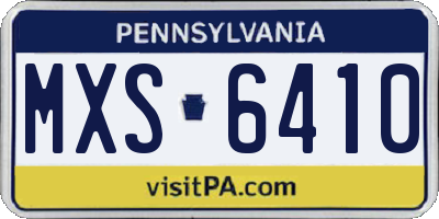 PA license plate MXS6410