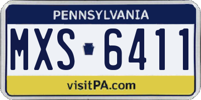PA license plate MXS6411
